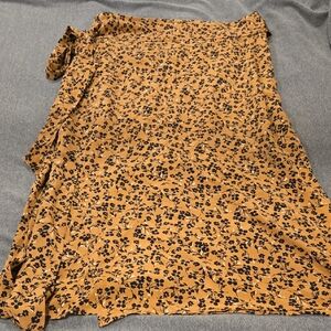 J. Crew Point Sur Floral Print Maxi Skirt - Mustard and Black